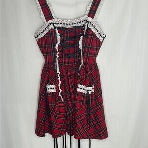 Hell Bunny Red Plaid Midi Dress